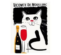 Wall Art Canvas Prints Funny Cats French Jazz And Wine Posters Reading Hobbies Cartoon Prints Canvas Painting Wall Art Pictures Home Living Room Decor(Q,30x40cm)