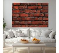 Wall Art Canvas Prints Industrial Retro Brick Wall, Framed Wall Decoration 40x30 cm, Brick Red Artwork Picture Posters for Living Room Bedroom Apartment Office Hallway