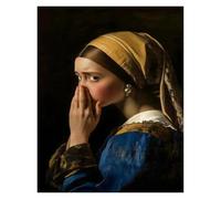 Wall Art Canvas Prints Mona Lisa David Funny Bathroom Poster Toilet Humor Canvas Painting Wall Art Prints For Living Room Home Decor(E,30x45cm)