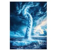 Wall Art Canvas Prints Natural Disaster Apocalyptic Storm Posters Prints Lightning Over Ocean Canvas Painting Wall Art Pictures Home Living Room Decor(B,50x70cm)