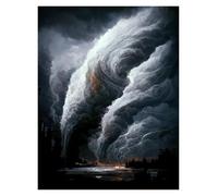 Wall Art Canvas Prints Natural Disaster Apocalyptic Storm Posters Prints Lightning Over Ocean Canvas Painting Wall Art Pictures Home Living Room Decor(R,50x70cm)