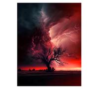 Wall Art Canvas Prints Natural Disaster Apocalyptic Storm Posters Prints Lightning Over Ocean Canvas Painting Wall Art Pictures Home Living Room Decor(J,50x70cm)