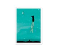Wall Art Canvas Prints Nordic Style With Green Door And Cat Print Posters Funny Classic Animal Wall Art Canvas Painting For Modern Home Decor(B,20x30cm)