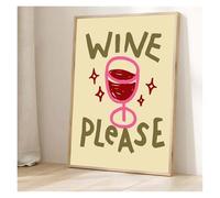 Wall Art Canvas Prints Retro Wine Tea Cuppa Lover Coffee Club Kitchen Poster Print Wall Art Pictures Canvas Painting Living Room Bedroom Home Decor(M,20x30cm)