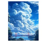 Wall Art Canvas Prints Romantic Fluffy Clouds Sky Posters Prints Minimalist Fantasy Peaceful Sunny Canvas Painting Wall Art Pictures Home Bedroom Decor(M,40x60cm)