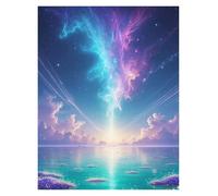 Wall Art Canvas Prints Romantic Fluffy Clouds Sky Posters Prints Minimalist Fantasy Peaceful Sunny Canvas Painting Wall Art Pictures Home Bedroom Decor(F,50x70cm)
