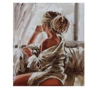 Wall Art Canvas Prints Sexy Woman Walking By The Seaside Canvas Painting Wall Art Abstract Elegant Lady Poster Prints(Q,50x70cm)