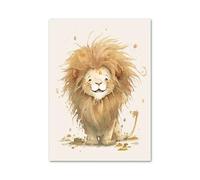 Wall Art Canvas Prints Smile Lion Sloth Rabbit Tiger Elephant Fox Dog Wall Art Canvas Posters Cute Animals Prints Nursery Home(A,40x60cm)