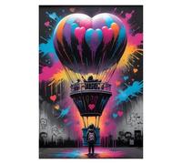 Wall Art Canvas Prints Street Graffiti Posters Print Children's Hot Air Balloon Love Canvas Painting Cartoon Pop Wall Art Picture Home Kid Room Decor(H,30x40cm)