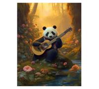 Wall Art Canvas Prints Suit Animal Poster Duck Eagle Panda Bear Raccoon Deer Fox Canvas Painting Prints Wall Art Pictures Room Home Decor(C,30x40cm)