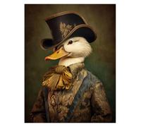 Wall Art Canvas Prints Suit Animal Poster Duck Eagle Panda Bear Raccoon Deer Fox Canvas Painting Prints Wall Art Pictures Room Home Decor(H,30x40cm)