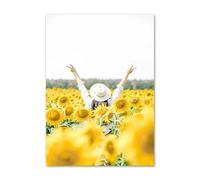 Wall Art Canvas Prints Sunflower Lemon Windmill Farmhouse Yellow Flowers Scape Wall Art Print Canvas Painting Posters For Home Decor(K,20x30cm)