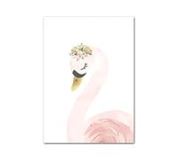 Wall Art Canvas Prints Swan Ballet Girl Crown Boho Posters Sun Rainbow Heart Nursery Prints Canvas Wall Art For Kids Room Decor(G,50x70cm)