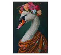 Wall Art Canvas Prints Vintage Maximalist Floral Wild Animal Canvas Painting Lion Owl Peacock Wolf Flower Poster Print Wall Art Picture Home Decor(W,40x60cm)