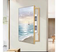 Wall Art Circuit Breaker Electrical Panels Box Cover,Decorative Fuse Box Covers, Hide Distribution Covers Decoration Creative Hanging Picture For Home,Office Art Picture(Gold-L,70 * 140cm)
