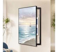 Wall Art Circuit Breaker Electrical Panels Box Cover,Decorative Fuse Box Covers, Hide Distribution Covers Decoration Creative Hanging Picture For Home,Office Art Picture(Black-L,50 * 80cm)