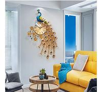 Wall Art Clock - Large 3D Metal Timepiece with Quartz Movement and Crystal Diamond Decor for Living Room - Home Décor 93x60cm