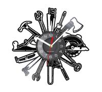 Wall Art Clocks Set - Repair Tool Pattern Design, Easy to Read Analog Clock | Modern Minimalist Decorative Watch Accent, Creative Hanging Numbers For The Wall Art Clock