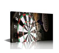 Wall Art Dart Hits the Bullseye Pictures for Living Room Inspirational Wall Art Prints on Canvas Leisure Sport Painting Modern Artwork 1 Panel Wall Decor for Bedroom Office Ready to Hang 24x16 in