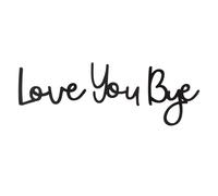 Wall Art Decor 21.6' Love You Bye Above Door Sign Ply Wood Black Letters Plaque with Double Sided Strong Tape Dots Modern Simplicity Decoration Gifts to Show Your Love for Living Room Home Hallway