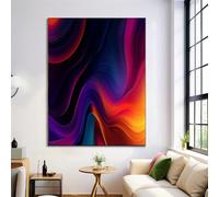 Wall Art Decor Abstract Canvas Pictures, Rotation Curves Wall Painting Gradients Lines Poster Prints Colorful Artwork for Living Room Home Decorative 28x39in, Frameless