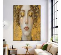 Wall Art Decor Abstract Canvas Pictures, Whirlpool Tears Woman Wall Painting Art Poster Prints Gold Artwork for Living Room Home Decorative 20x28in, Frameless