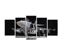 Wall Art Decor Large 5 Piece Airplane Aircraft Saab JAS 39 Gripen Fighter Canvas Art Poster And Wall Art Picture Print Modern Family Bedroom Decor Posters 40"(W) x20"(H)