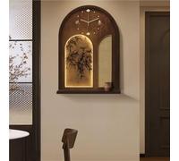 Wall Art Decor Wall Clock Ative With Light Vintage Curved Sandstone Ation Suitable For Living Room Bedroom Tea Room Hotel Brown 23.6 * 31.5In