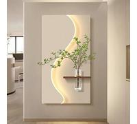 Wall Art Decor with LED Lights, Modern 3D Hanging Lamp for Living Room, Entrance, Hallway - 40x80cm