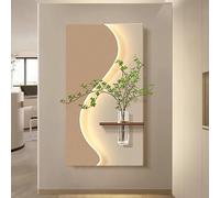 Wall Art Decor with LED Lights, Modern 3D Hanging Lamp for Living Room, Entrance, Hallway - 40x80cm