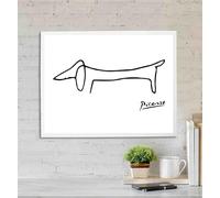 Wall Art Decoration Picasso Drawn Lines Drawing Canvas Posters Unframed Size 30 x 50CM / 11.8 x 19.68 Inch (Pablo Picasso Dog)