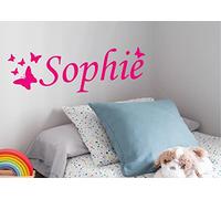 WALL ART DESIRE Personalised Butterfly Wall Sticker, Any Name, Any Colour, Childs Bedroom (Medium - 58cm x 15cm)