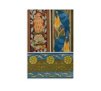 Wall Art Featuring Maurice Pillard Verneuil's 1897 Art Nouveau Work Aigle Et Chêne, Aras Et Maïs, Bordures. Poissons Et Oiseaux, Frise. with Birds Canvas Wall Art Prints Photo Picture Paintings Room