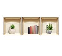 Wall Art for Hallway and Stairs 3D Vinyl Removable Wall Sticker DIY Green Decals for Living Room Bedroom Kitchen Decor Wall Garland (Multicolor, One Size)