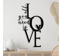 Wall Art for Living Room Black Metal Wall Decor Romantic Love Sign Rustic Hanging Word Decoration for Home Bedroom Kitchen Farmhouse Counter Pantry Housewarming Gift