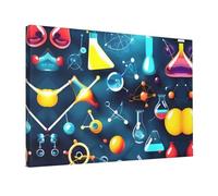 Wall Art for Living Room Modern Canvas Poster Prints Abstract Science Chemistry Aesthetic Wall Decor for Bedroom Bathroom Canvas Print Painting Picture Home Decor Framed Artwork 12"x 18"