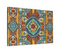 Wall Art for Living Room Modern Canvas Poster Prints African style textile pattern Aesthetic Wall Decor for Bedroom Bathroom Canvas Print Painting Picture Home Decor Framed Artwork 12"x 18"