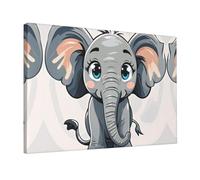 Wall Art for Living Room Modern Canvas Poster Prints Cartoon elephant Aesthetic Wall Decor for Bedroom Bathroom Canvas Print Painting Picture Home Decor Framed Artwork 12"x 18"