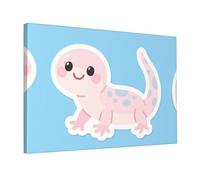 Wall Art for Living Room Modern Canvas Poster Prints Cute Axolotl Print Aesthetic Wall Decor for Bedroom Bathroom Canvas Print Painting Picture Home Decor Framed Artwork 12"x 18"