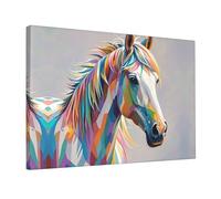 Wall Art for Living Room Modern Canvas Poster Prints Horse Pattern Aesthetic Wall Decor for Bedroom Bathroom Canvas Print Painting Picture Home Decor Framed Artwork 12"x 18"