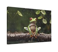 Wall Art for Living Room Modern Canvas Poster Prints Peace Tree Frog Aesthetic Wall Decor for Bedroom Bathroom Canvas Print Painting Picture Home Decor Framed Artwork 12"x 18"