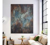 Wall Art Framedless Canvas - Waste Industrial Wind Abstract copper rust texture Print, Turquoise Bedroom Wall Decor, Wall Art for Living Room, Hallway, or Kids’ Room 80 x 120 cm