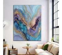 Wall Art Frameless Canvas - Gold Lines Texture Painting for Bedroom Decor, Abstract Pink Marble Design Canvas Wall Art for Living Room, Hallway or Office, 60×90 cm