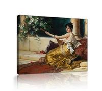 Wall Art Lawrence Alma Tadema the Mandolin Player Famous Paintings Canvas Prints Ready To Hang for Living Room Home Decor 80x96cm Innerframe