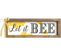 Wall Art Let It Bee Rustic Wooden Signs Plaque Hanging Wood Decoration Sign Wall Art Kitchen Cafe Pub Garage Home Decor Gift 6x16 inch