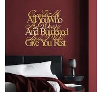 wall art- Metal Bible Verse Decor, Quotes Decor, Word Bible Scripture Decor, Verses Decor, Signs for Home Decor (Gold, 35"x29"/90x75cm)