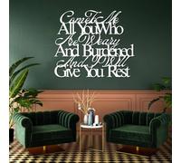 wall art- Metal Bible Verse Decor, Quotes Decor, Word Bible Scripture Decor, Verses Decor, Signs for Home Decor (White, 35"x29"/90x75cm)