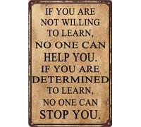 Wall Art Metal Workplace Decor Motivational Quotes Poster Vintage Metal Signs Positive Affirmations Wall Decoration For Home School Gym & Locker Room 5.5x8 inch