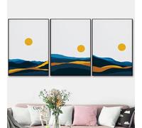 Wall Art,Modern Abstract Landscape Picture Nordic Canvas Painting Wall Art Mountain Sunrise Prints and Posters for Living Office Room Home Decor-40 * 50cm*3pcs (Unframed Print)