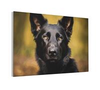 Wall Art Modern Abstract Poster Print Artwork for Living Room Canvas Paintings Black german shepherd dog Wall Pictures Canvas Prints Aesthetic Pictures for Bedroom Bathroom Decoration Framed 8"x12"